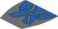Sticker  2.6 x  2.8 with Blue Markings on Dark Bluish Grey Background