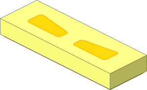 Tile  1 x  3 with Yellow Quadrilaterals with Bright Light Orange Outline Pattern