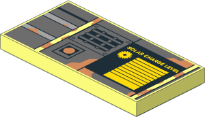 Tile  2 x  4 with "SOLAR CHARGE LEVEL", Power Gauge, Speaker and Worn Copper Spots Pattern