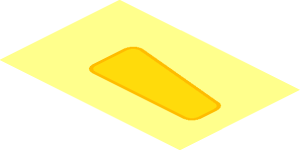 ~Tile  1 x  3 with Yellow Quadrilaterals with Bright Light Orange Outline Pattern - Half