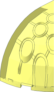 ~Brick  4 x  4 x  2.667 Corner Round with Dome Top - Half
