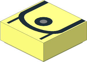 Tile  1 x  1 with Pouch and Metallic Silver Button Pattern