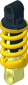 Technic Shock Absorber  6L Thick with Yellow Fake Spring and Black Cylinder (Extended)
