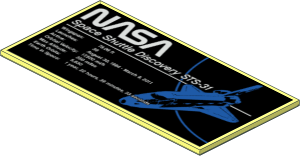 Tile  8 x 16 Type 2 with Space Shuttle Discovery Information Sticker