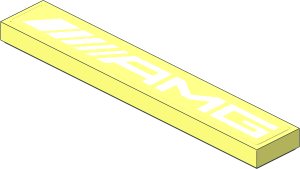 Tile  1 x  6 with White "AMG" on Transparent Background Sticker