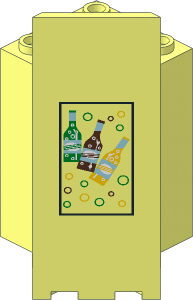 Panel Wall  3 x  3 x  6 Corner with Three Soda Pop Bottles Sticker