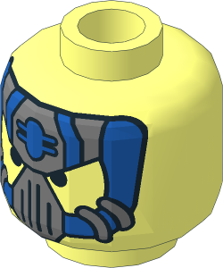 Minifig Head with Hydronauts Breathing Mask with Big Oval Shape on Forehead Pattern