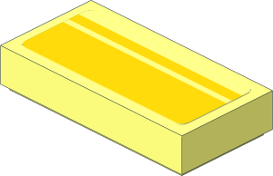 Tile  1 x  2 with Yellow Stripes on Transparent Background Sticker