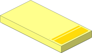 Tile  2 x  4 with Yellow Stripes on Transparent Background Sticker