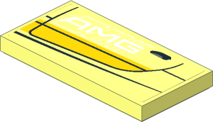 Tile  2 x  4 with Door Outline with Yellow Stripes and White AMG Logo on Transparent Background Left Sticker