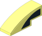 Slope Brick Curved  3 x  1 with with Black Arc on Transparent Background Right Sticker