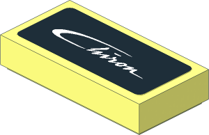 Tile  1 x  2 with White Chiron Logo on Black Background Sticker