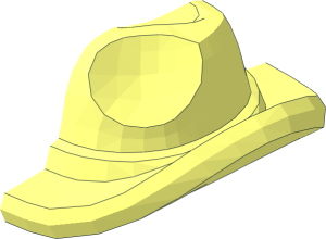 ~Minifig Hat Cowboy with Pin Attachment - Half