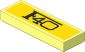 Tile  1 x  3 with Groove  with "F40" on Yellow Background Sticker