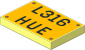Tile  2 x  3 with "L316 HUE" Licence Plate