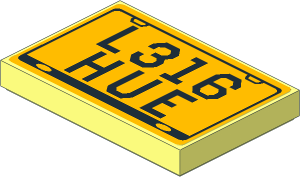 Tile  2 x  3 with "L316 HUE" and Black Frame Licence Plate