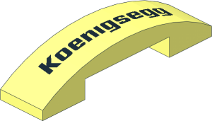 Slope Brick Curved  4 x  1 Double with Black "Koenigsegg" Logo Pattern
