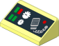 Slope Brick 31  1 x  2 x  0.667 with Green and Red Buttons, 2 Gauges and Intercom Handset Sticker