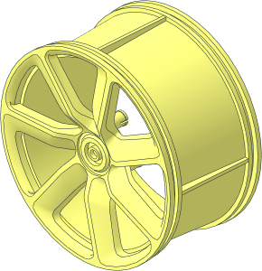 Wheel Rim 41 x 75 with  7 Spokes and  3 Pins #1 (Left)