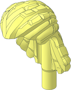 Minifig Hair Na'vi, Wide with Braids, Smooth Front, and Bar at End