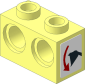Technic Brick  1 x  2 with Holes with Shovel Down Sticker