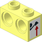 Technic Brick  1 x  2 with Holes with Shovel Arm Down Sticker