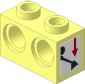 Technic Brick  1 x  2 with Holes with Shovel Arm Up Sticker