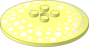 Dish  6 x  6 Inverted with White Mushroom Spots Pattern