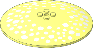 Dish 10 x 10 Inverted with White Mushroom Spots Pattern