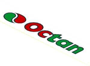 Sticker  1.2 x  6.3 with Octan Logo on White Background Right Side