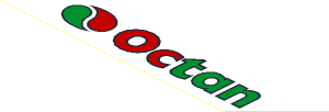 Sticker  1.2 x  6.3 with Octan Logo on White Background Left Side