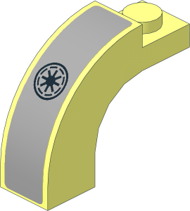 Arch  1 x  3 x  2 with Curved Top with SW Republic Logo on Light Bluish Grey Background Sticker
