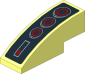 Slope Brick Curved  3 x  1 with Red Circle Back Lights on Black Background Sticker