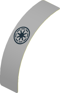 Sticker  3.4 x  0.8 with SW Republic Logo on Light Bluish Grey Background (Formed)