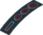 Sticker  3.0 x  0.8 with Red Circle Back Lights on Black Background (Formed)
