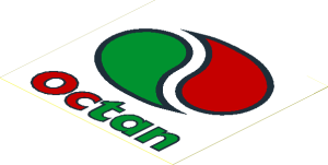Sticker  3.5 x  3.9 with Octan Logo and Text