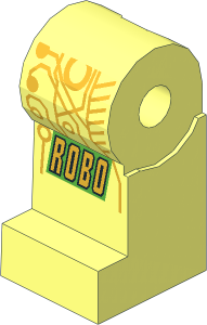 Minifig Leg Right with Roboforce Logo and Metallic Gold Circuitry Pattern