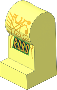 Minifig Leg Left with Roboforce Logo and Metallic Gold Circuitry Pattern