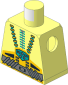 Minifig Torso with Aquaraiders Yellow Belt and Dark Turquoise Hoses Pattern