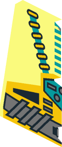 ~Minifig Torso with Aquaraiders Yellow Belt and Dark Turquoise Hoses Pattern - Half