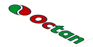 Sticker  1.9 x  7.9 with Octan Logo and Text