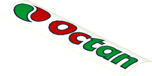 Sticker  1.9 x  7.9 with Octan Logo and Text (Formed)