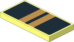 Tile  2x  4 with with Gold Stripes on Black Background Sticker