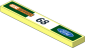 Tile  1 x  6 with Black "68" in White Stripe and Logos on Green Background Right Sticker