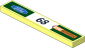 Tile  1 x  6 with Black "68" in White Stripe and Logos on Green Background Left Sticker