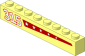 Brick  1 x  8 with "315" and Red Stripe with Stars - Right Sticker
