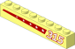 Brick  1 x  8 with "315" and Red Stripe with Stars - Left Sticker