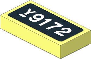 Tile  1 x  2 with White License Plate "y9172" on Black Background Sticker