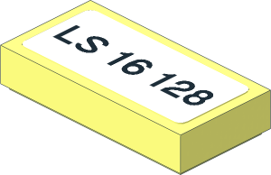 Tile  1 x  2 with Black License Plate "LS 16 128" on White Background Sticker