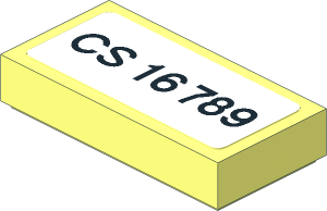 Tile  1 x  2 with Black License Plate "CS 16 789" on White Background Sticker